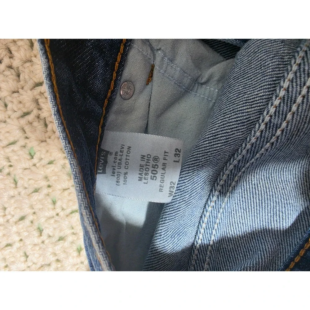 Levi's 505 Regular Fit Jeans Mens 32x32 Blue Excellent Straight Leg Denim